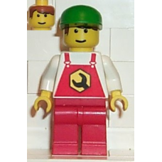 rep003 Repair - Overalls Red with Wrench Pattern, Red Legs, Green Cap, Male 